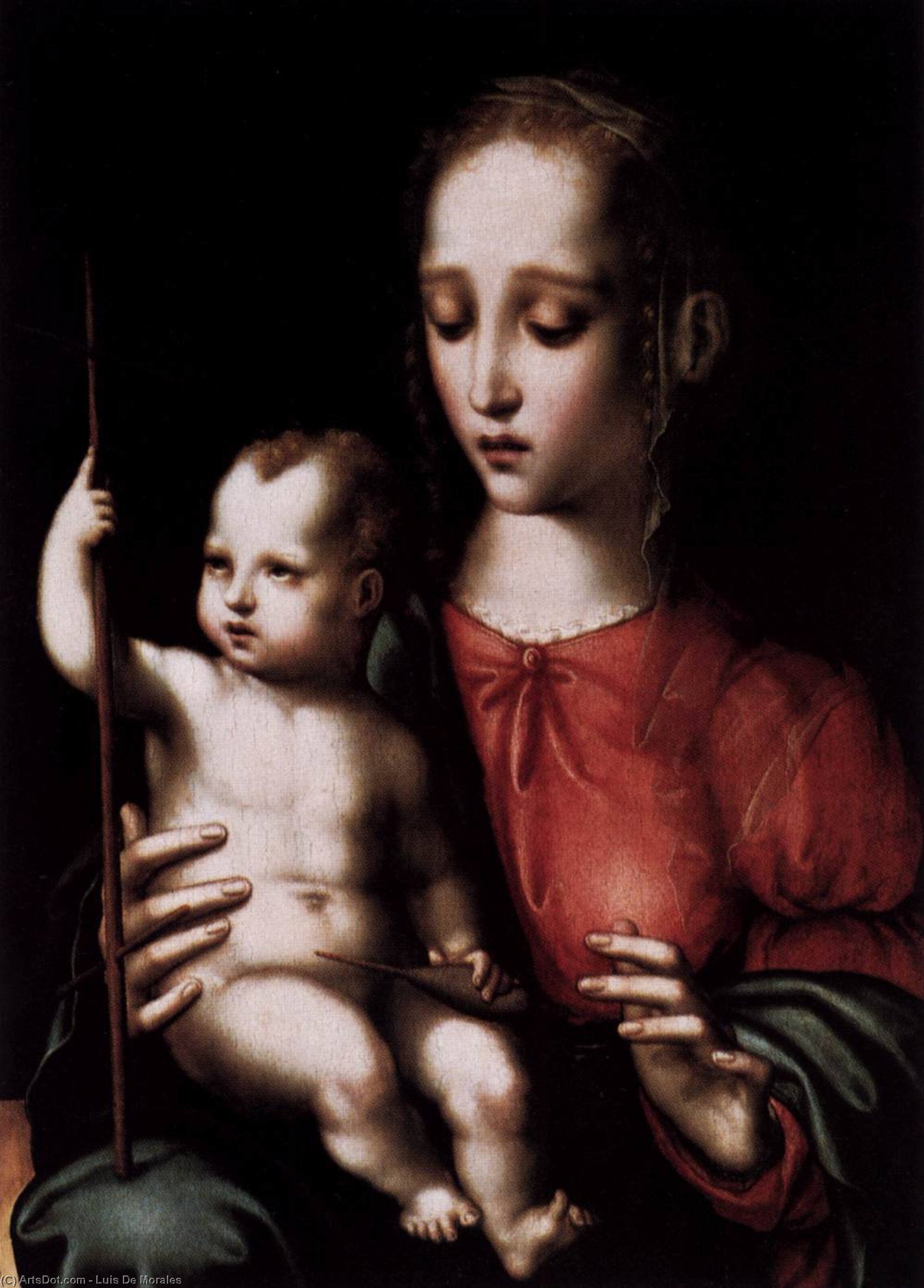 Virgin And Child With A Spindle — Луис Де Моралес