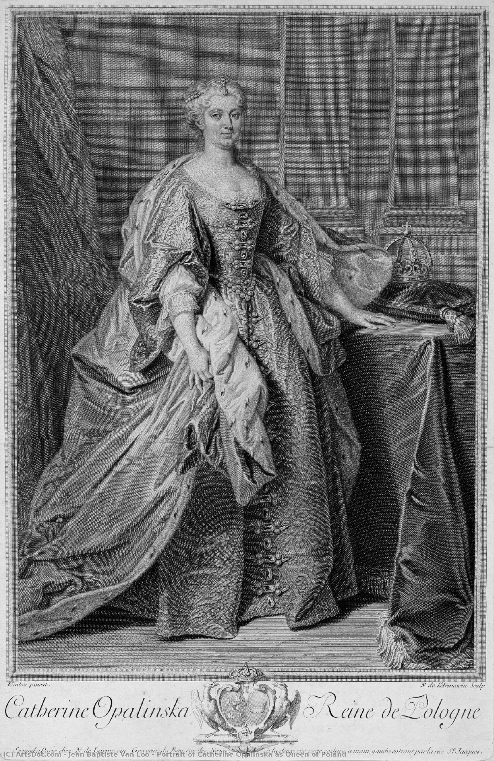 Portrait Of Catherine Opalińska As Queen Of Poland — Jean-baptiste Van Loo