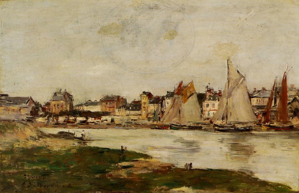 View Of The Port Of Trouville, High Tide — Eugène Louis Boudin