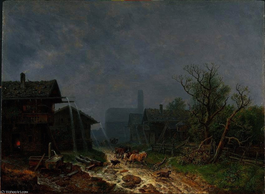 Regenschauer In Garmisch — Heinrich Bürkel
