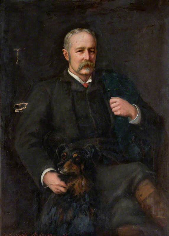 Portrait Of A Gentleman With A Dog — Charles Goldsborough Anderson