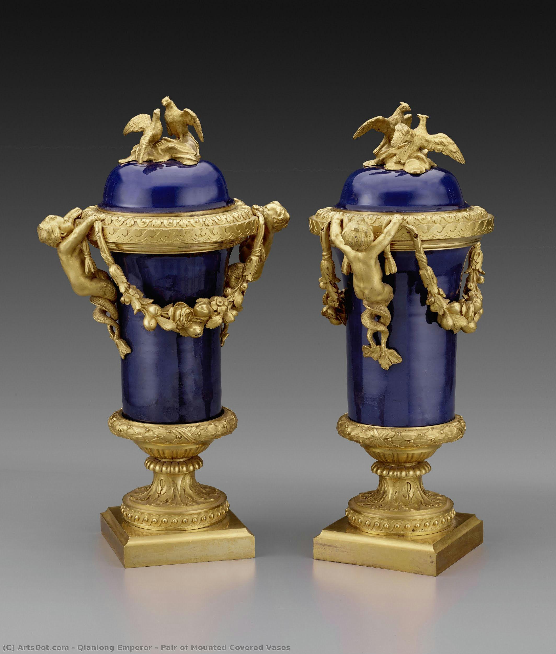 Pair Of Mounted Covered Vases — Qianlong-kaiser