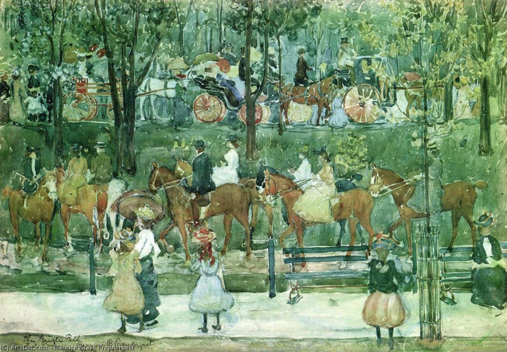 The Bridle Path, Central Park — Maurice Brazil Prendergast