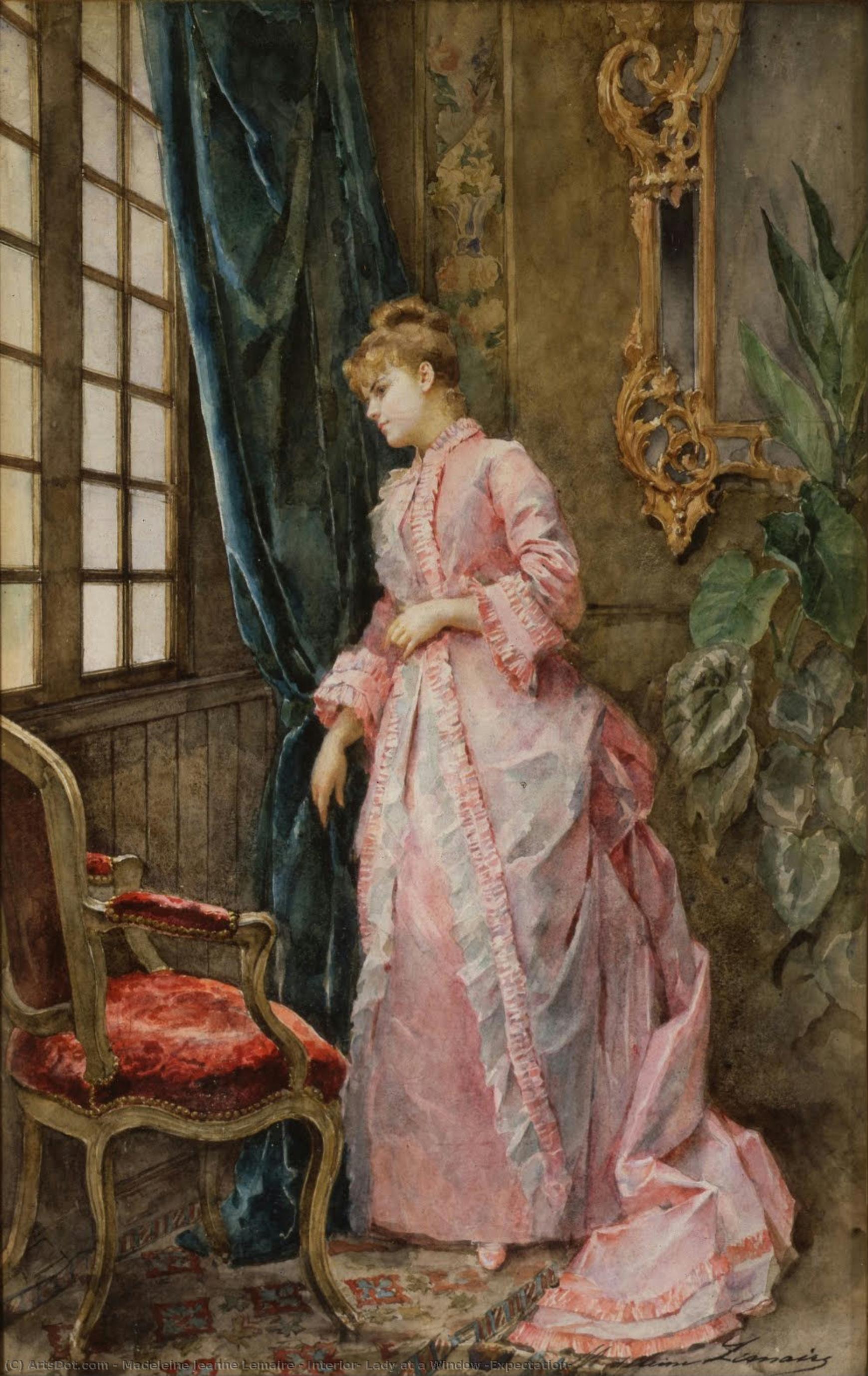 Interior: Lady At A Window (expectation) — Madeleine Jeanne Lemaire
