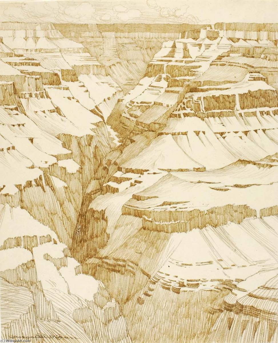 Untitled (transfer Drawing For Grand Canyon ) — George Elbert Burr