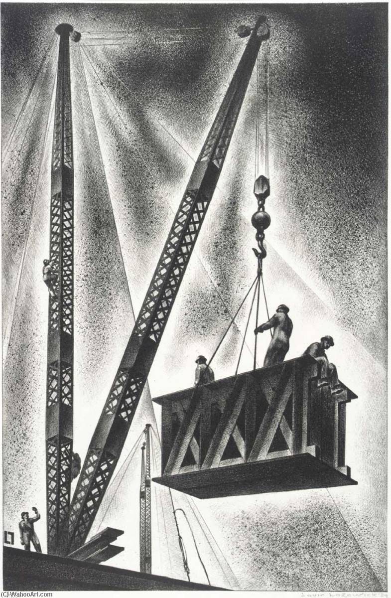 Derricks And Men (riding The Girder) — Louis Lozowick