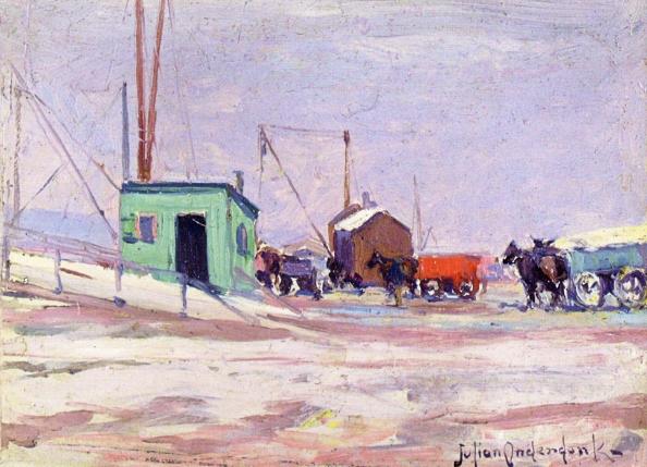Noontime On The Docks, Hudson River And 85th Street — Robert Julian Onderdonk