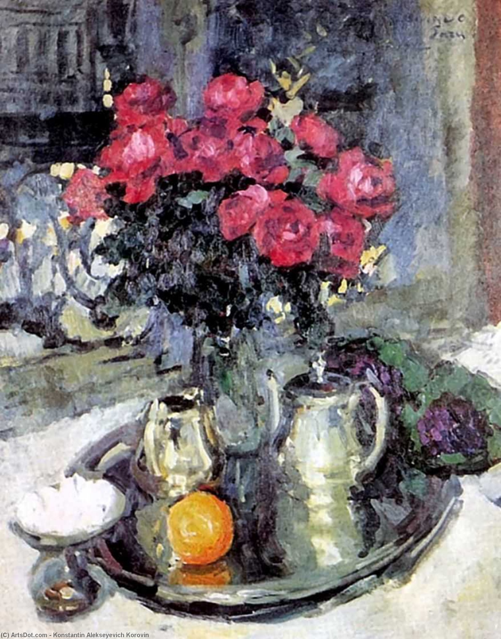 Roses And Violets — Konstantin Alexejewitsch Korowin
