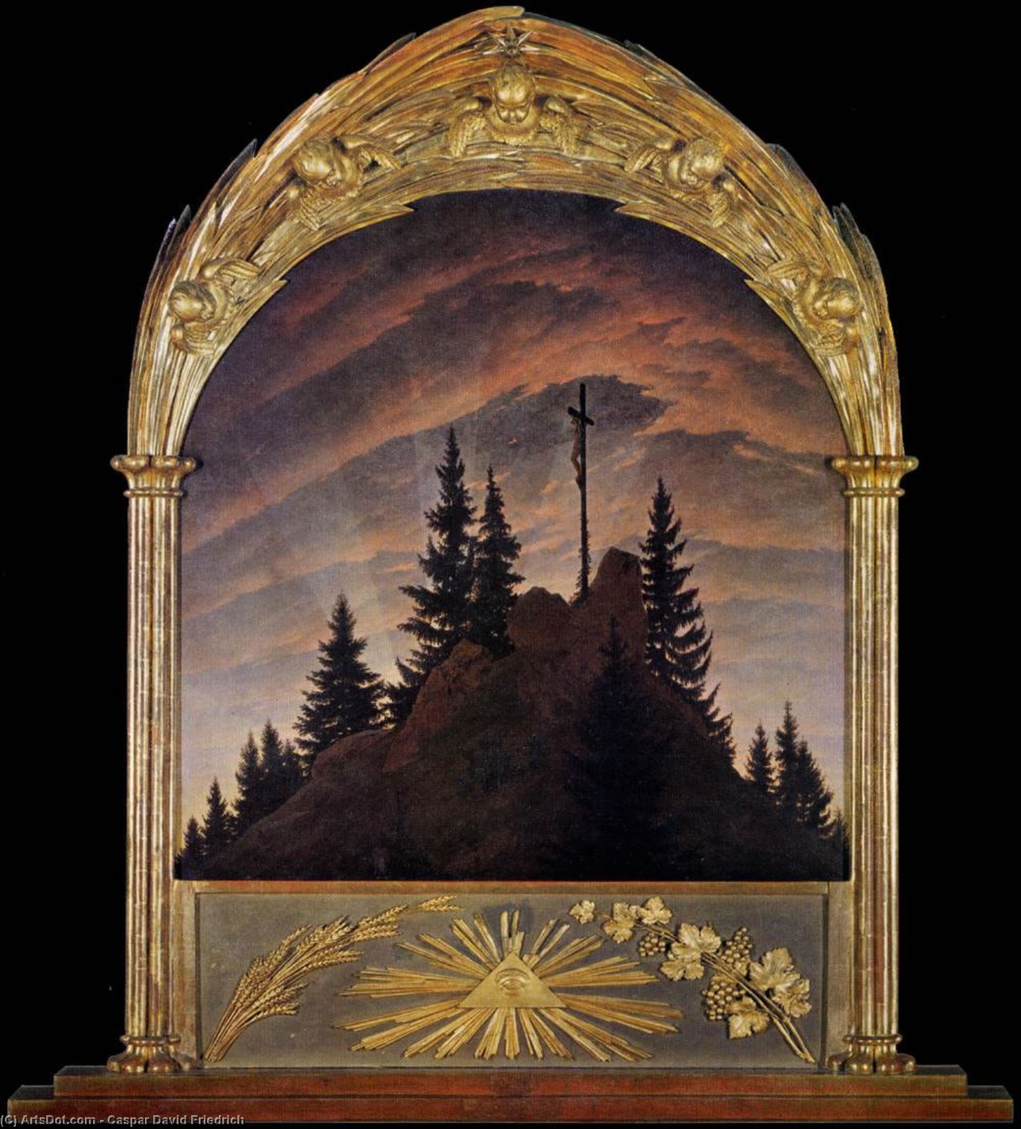 Crucifijo En Las Montañas (altar De Tetschen) — Caspar David Friedrich