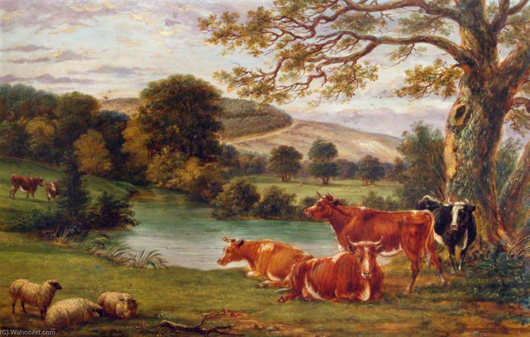 Boxhill, River Mole And Cows, Dorking, Surrey — John Beckett