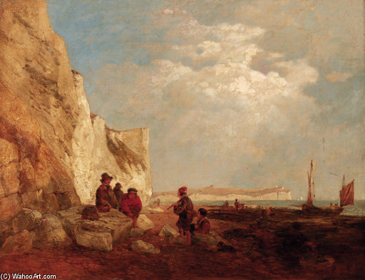 Fisherfolk On A Beach — Эдуард Дюнан