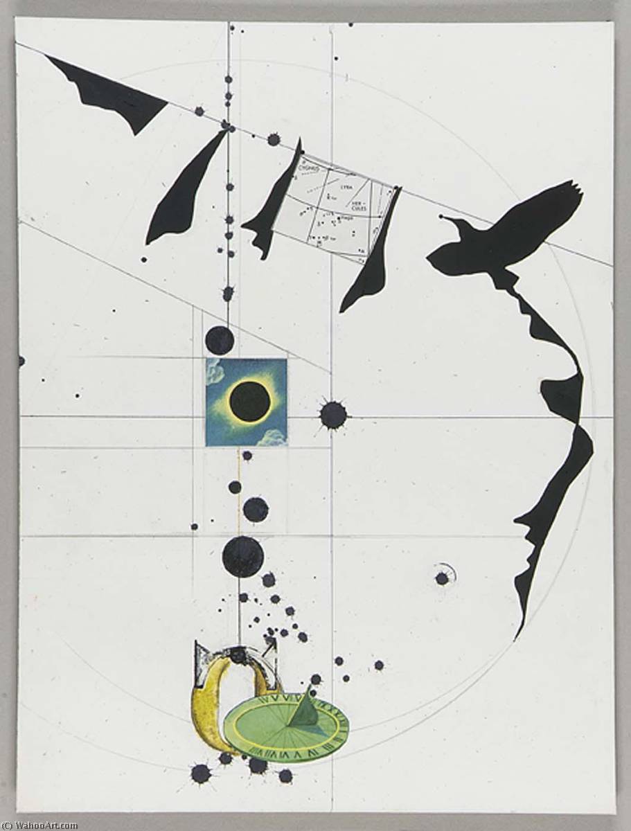 Untitled (black Paper Cutouts Of Silhouette Of Bird In Flight) — Joseph Cornell