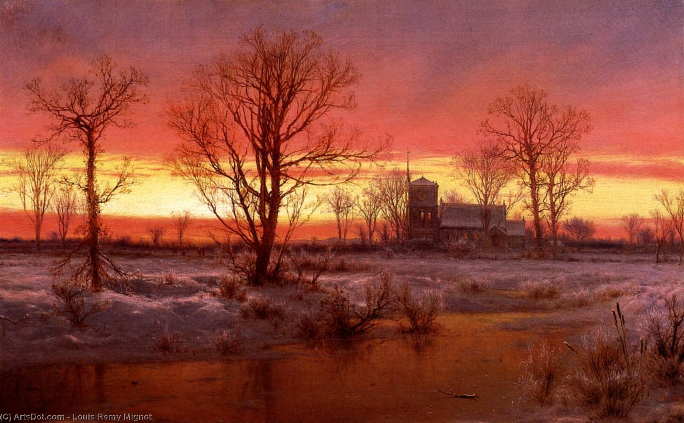Sunset, Winter (also Known As Church At Dusk) — Lui Remi Migno