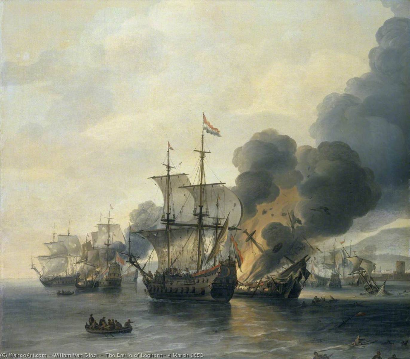 The Battle Of Leghorn, 4 March 1653 — Willem Van Diest