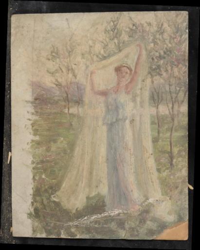 Femme Au Voile En Robe Blanche — Valentine Reyre
