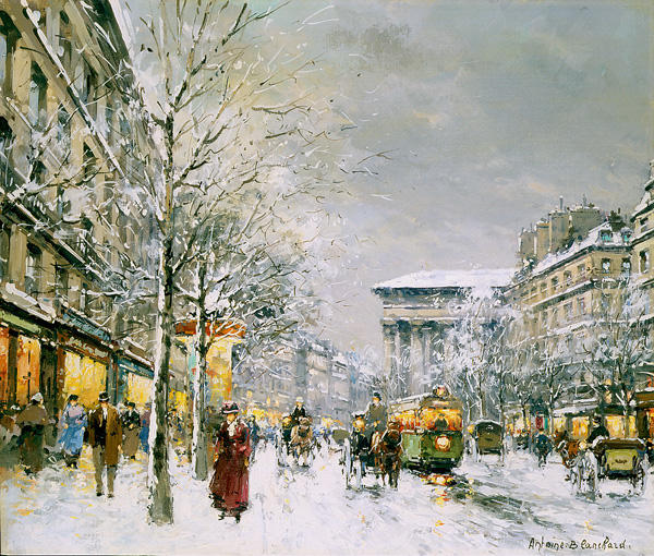 Boulevard De La Madeleine, Sous La Neige — Antoine Blanchard (marcel Masson)