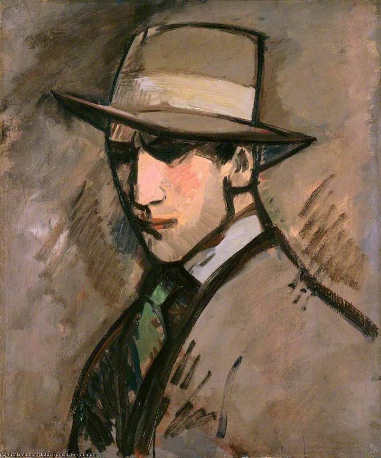 Self Portrait - The Grey Hat — John Duncan Fergusson