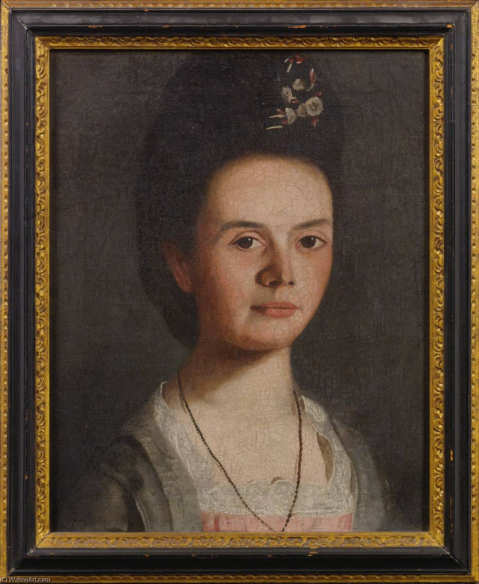 Portrait Of A Young Lady With Spray Of Flowers In Her Hair Mary King Mason — Samuel King