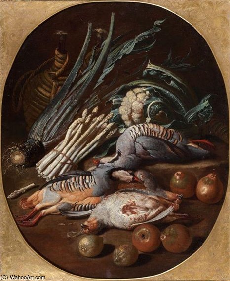 Red Partridges, Fruits, Vegetables — Jacob Van Der (giacomo Da Castello) Kerckhoven