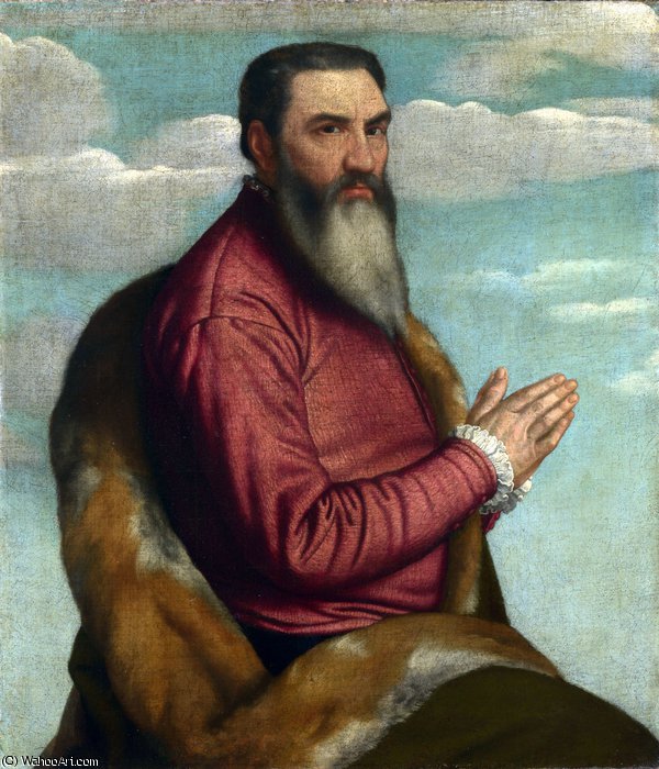 Praying Man With A Long Beard — Alessandro Bonvicino (moretto Da Brescia)