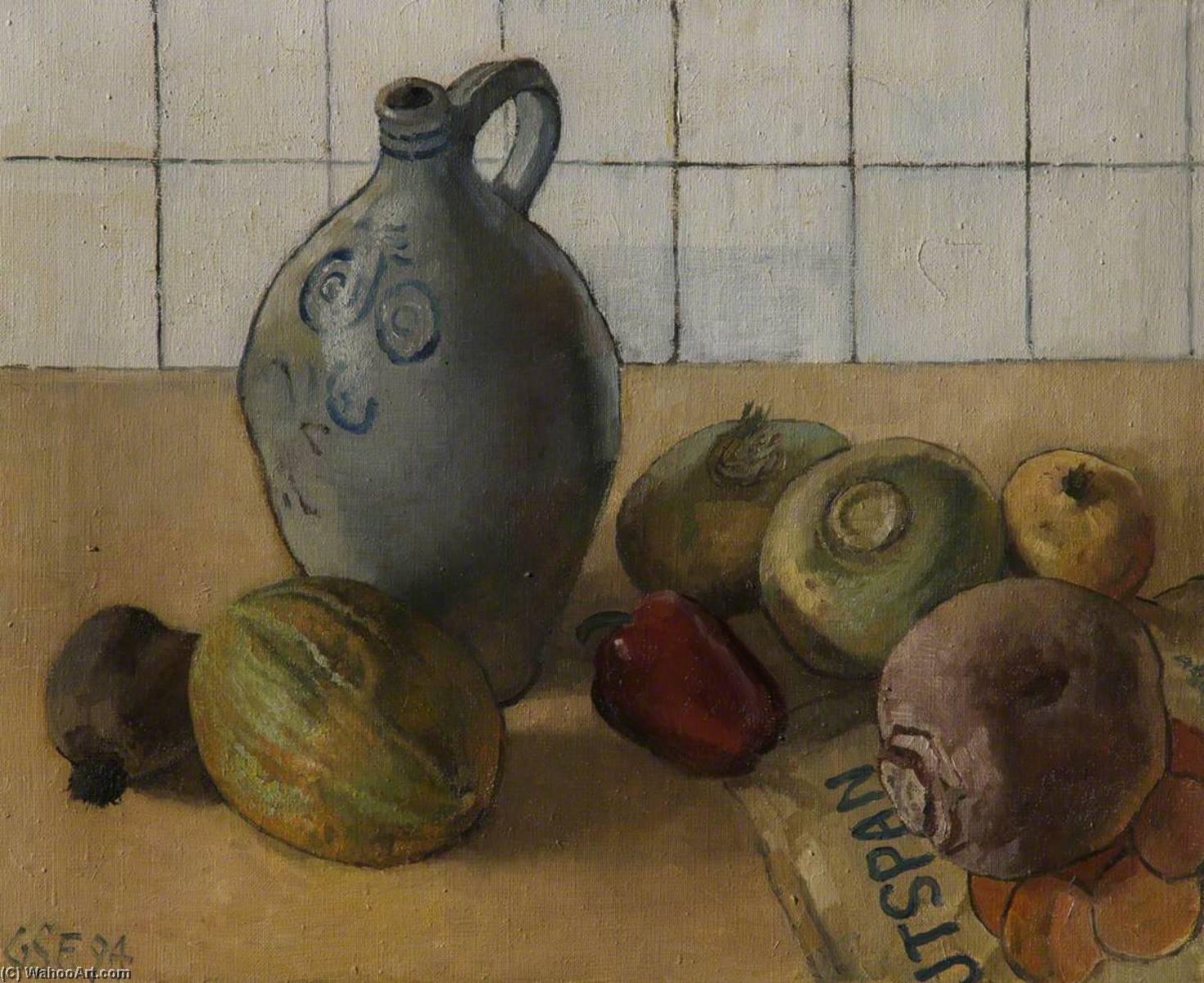 Small Still Life With French Pitcher — Geoffrey Scowcroft Fletcher