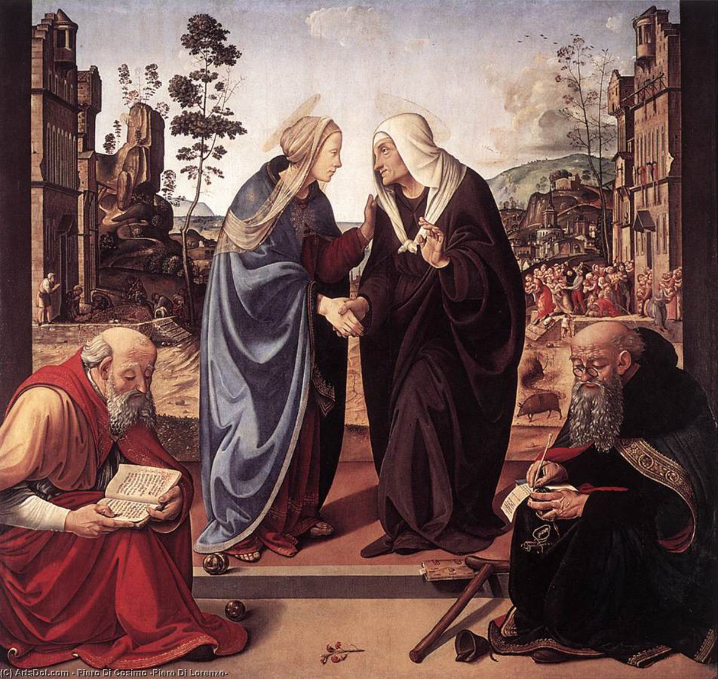 The Visitation With Sts Nicholas And Anthony — Pjero Di Kozimo