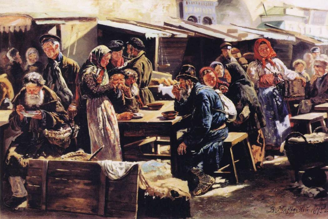 Dinner (farmer's Market In Moscow) — Vladimir Yegorovich Makovsky