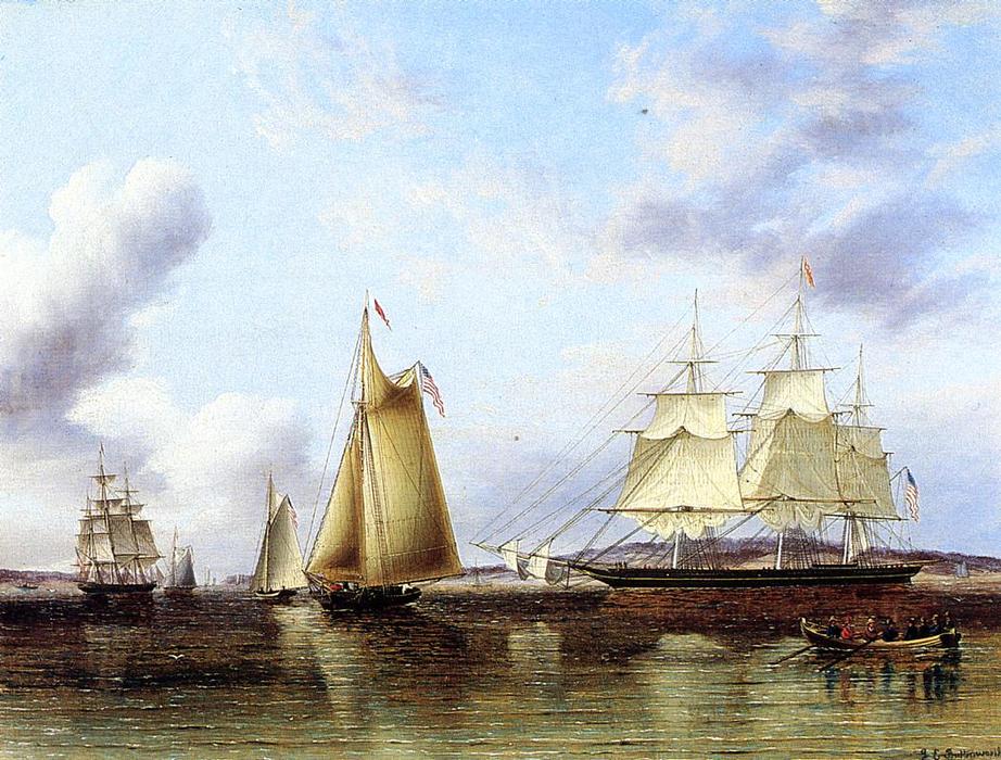 The 'n.b.palmer' At Anchor Off Staten Island — James Edward Buttersworth
