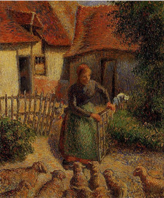 Shepherdess Bringing In The Sheep — Camille Pissarro