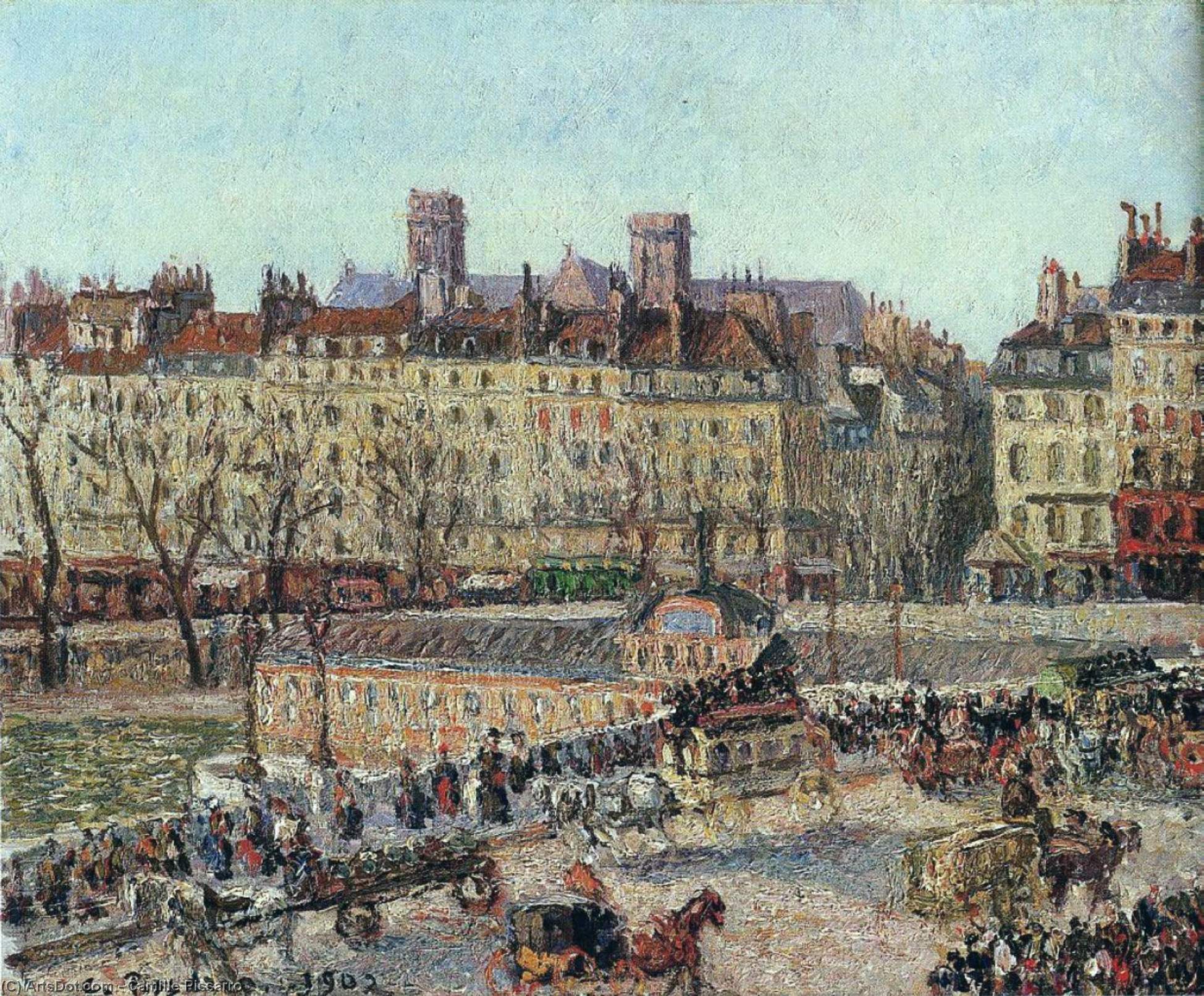 The Baths Of Samaritaine, Afternoon — Camille Pissarro