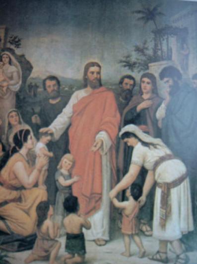 Deutsch Christus Segnet Die Kinder English Jesus Christ Blesses The Children — Carl Ludwig Jessen