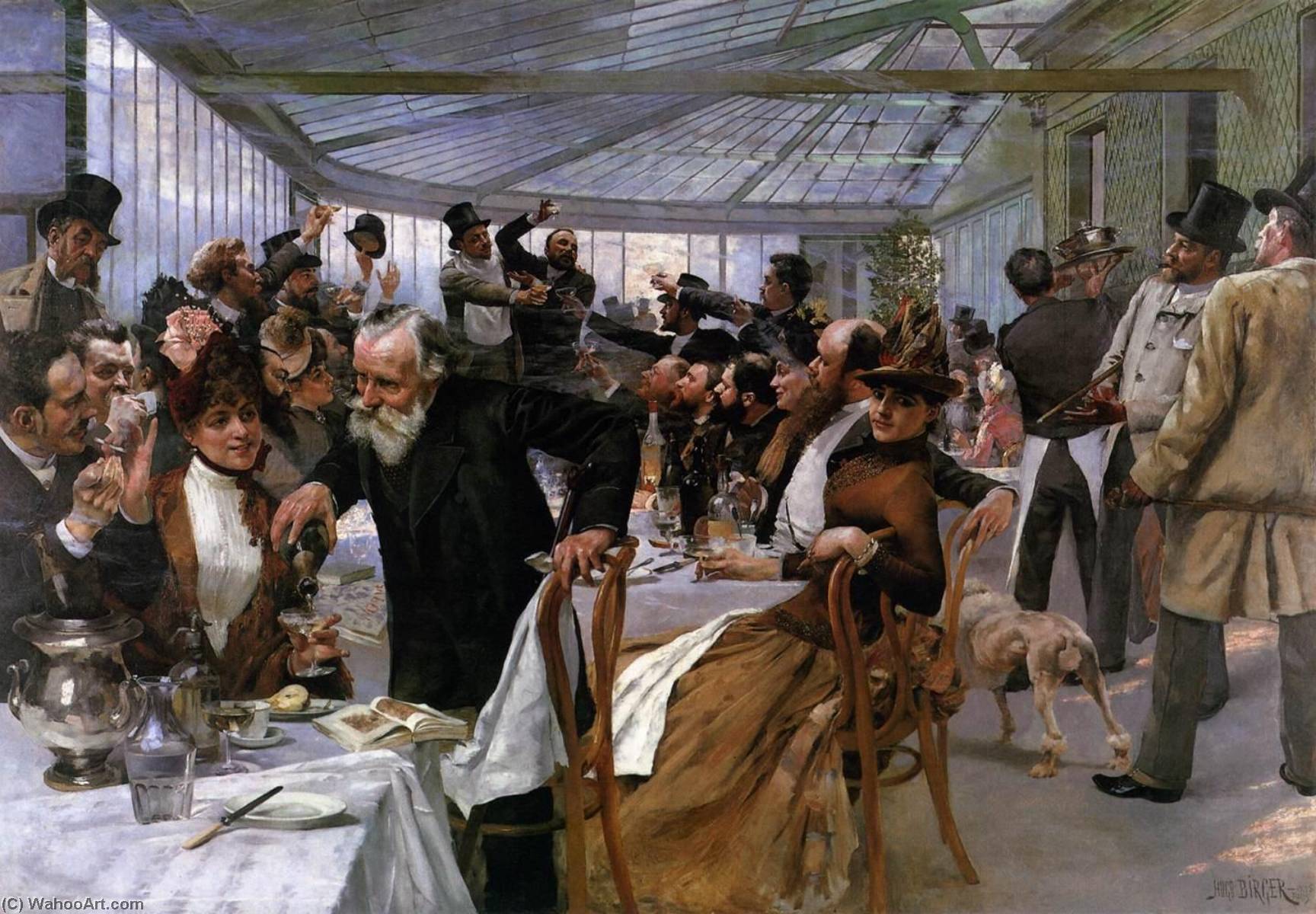 Scandinavian Artists Breakfasting At The Café Ledoyen, Paris, On Salon Opening Day — Hugo Birger