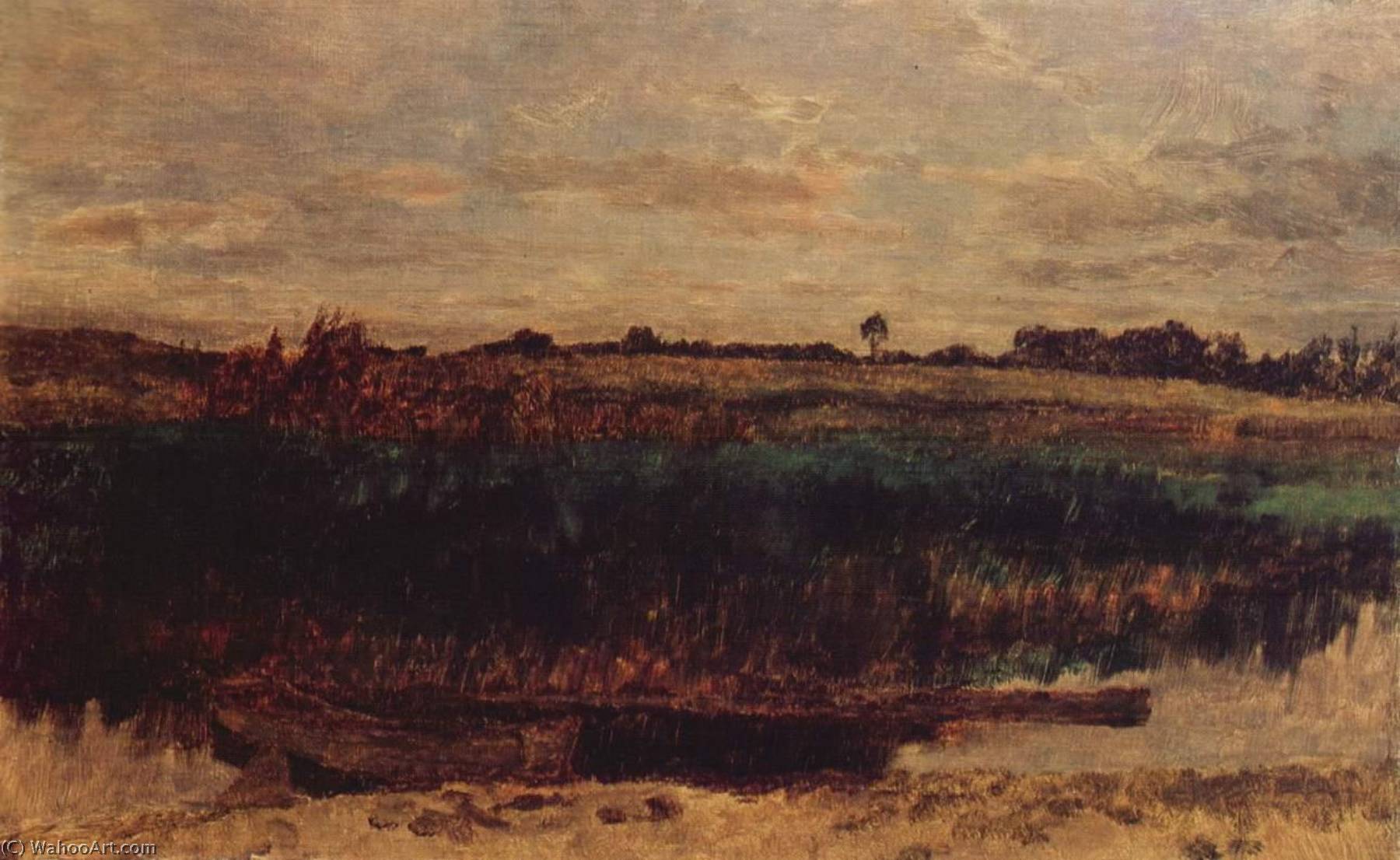 German Schilffeld Mit Kahn Ferch Am Schwielowsee — Carl Eduard Schuch