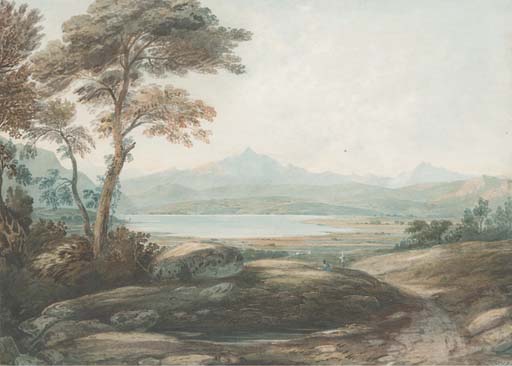 Tegwin Ferry, Snowdon From Near Harlech — John Varley I (the Older)