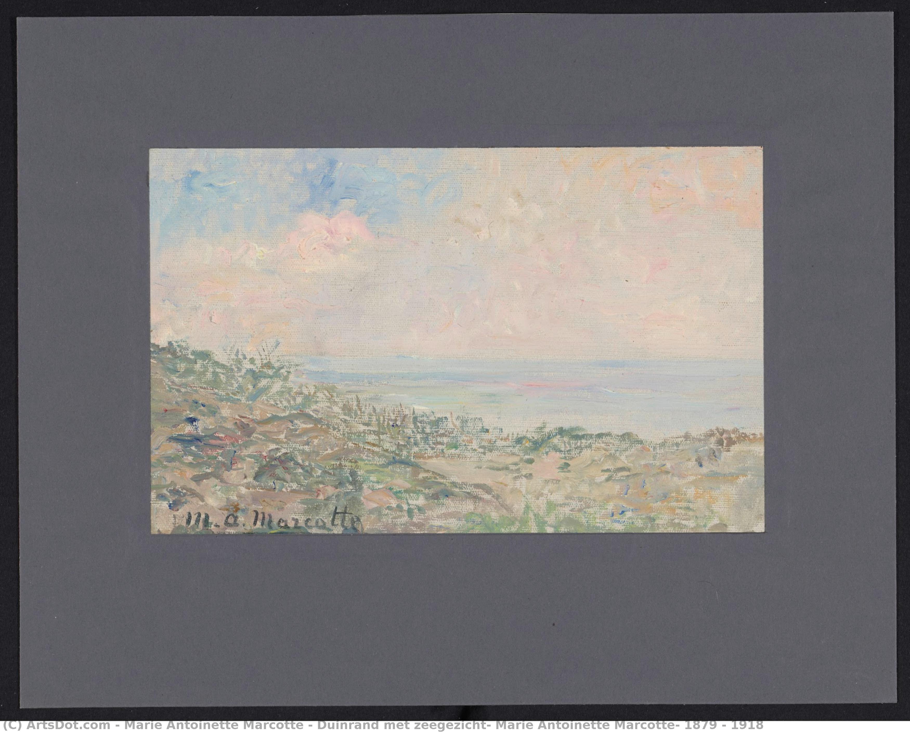 Duinrand Met Zeegezicht, Marie Antoinette Marcotte, 1879 - 1918 — Marie Antoinette Marcotte