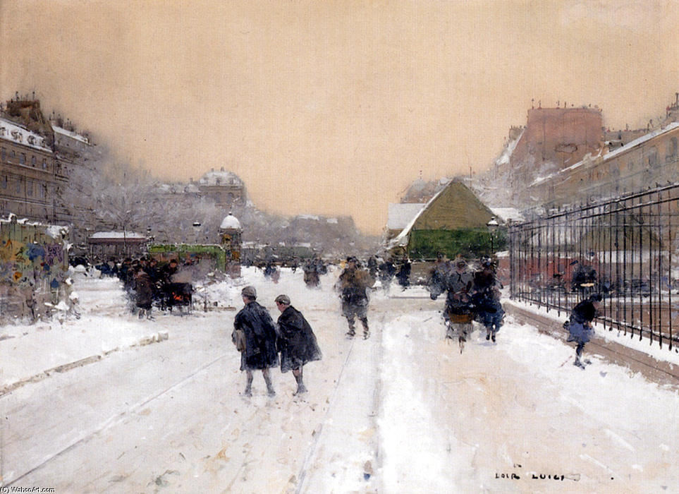 Paris With Snow — Dit Luigi Loir Aloys François Joseph Loir