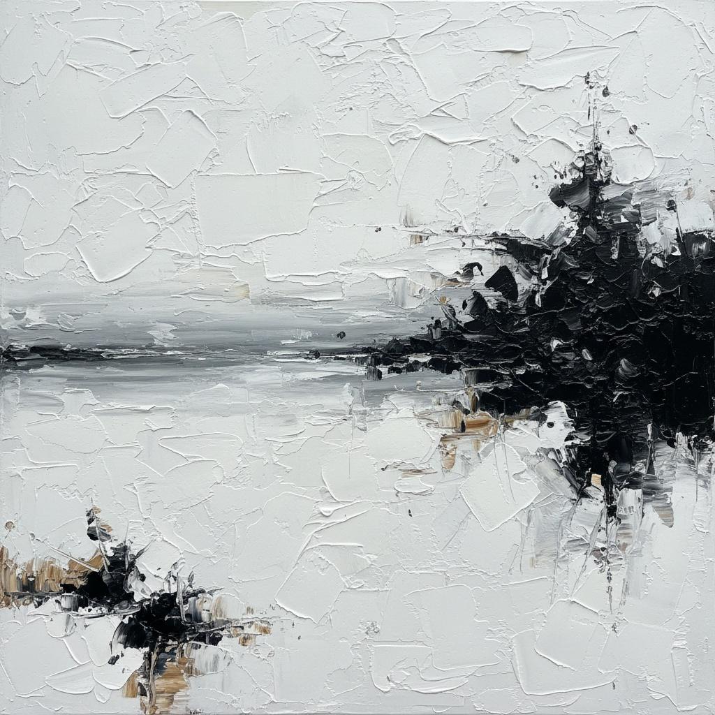 Monolithic Shadows In Charcoal And Ochre: A Singular Study Of Abstract Tension — David Moreau