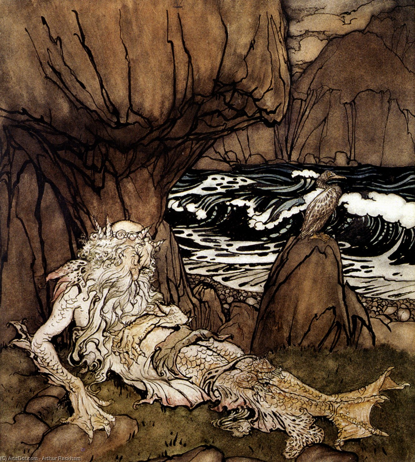 A Crowned Merman — Артур Ракэм