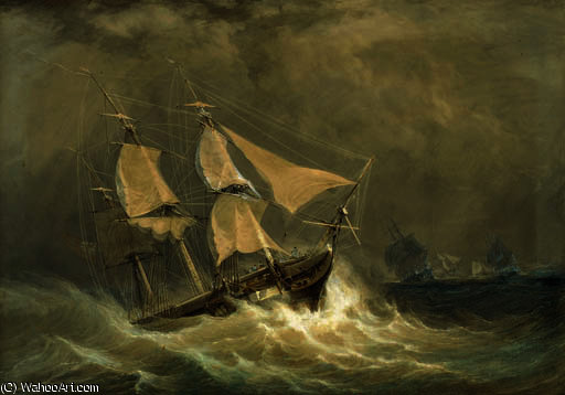 A Squadron In A Squall — John Christian Schetky