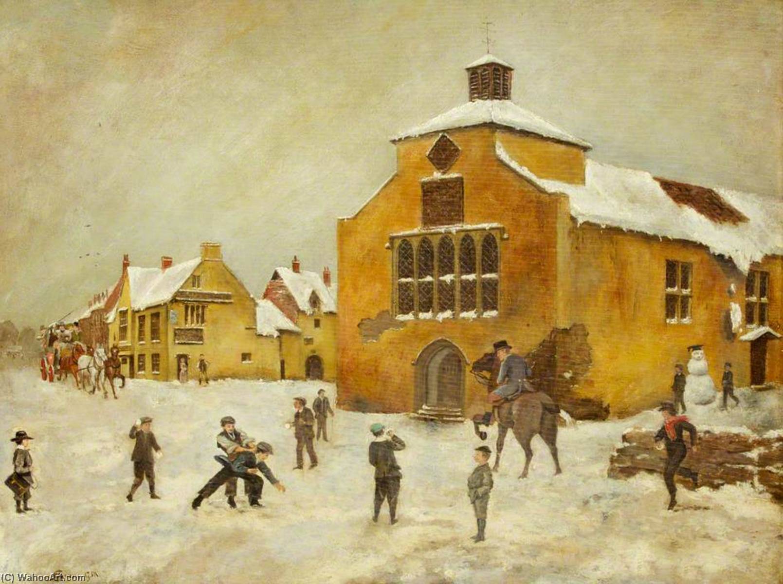 The Old Schoolroom, Snow — John Arthur Evans