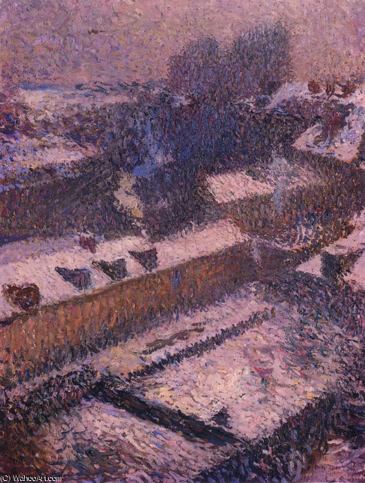 The Roofs Of Paris In Snow — Henri Jean Guillaume Martin