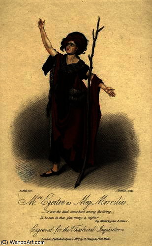 Engraving Of The Actress Sarah Egerton — Samuel De Wilde