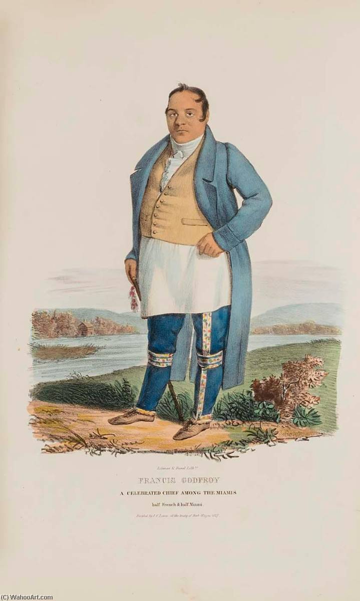 Francis Godfroy A Celebrated Chief Among The Miamis, From The Aboriginal Portfolio — James Otto Lewis