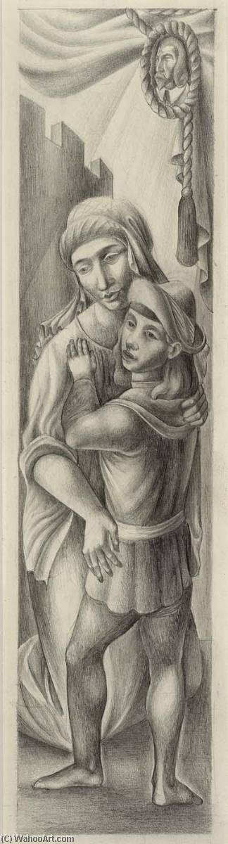The Teaching Of The Arts Drama (study For Mural, Lane Technical High School, Chicago, Il) — Mitchell Siporin