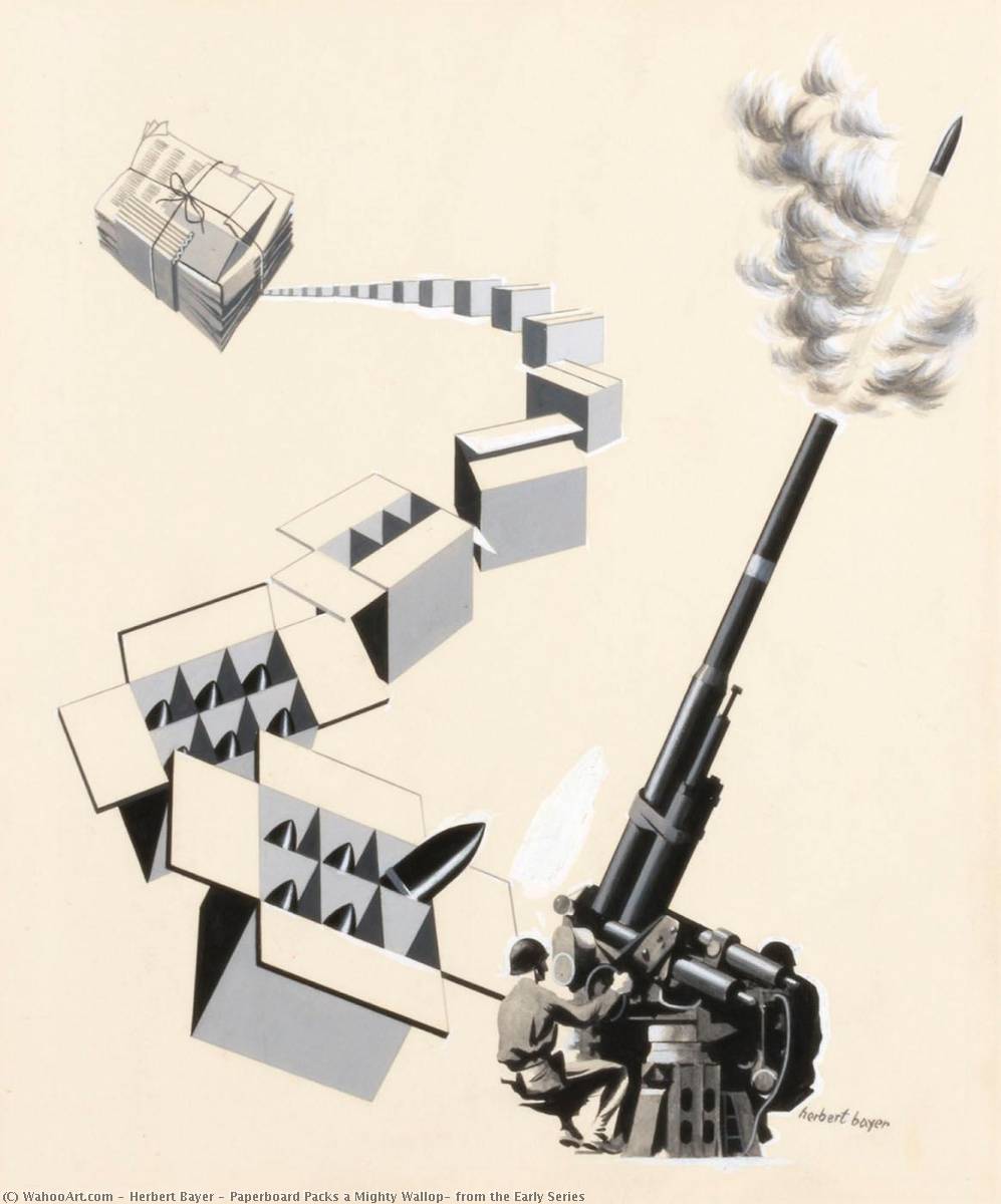 Paperboard Packs A Mighty Wallop, From The Early Series — Herbert Bayer