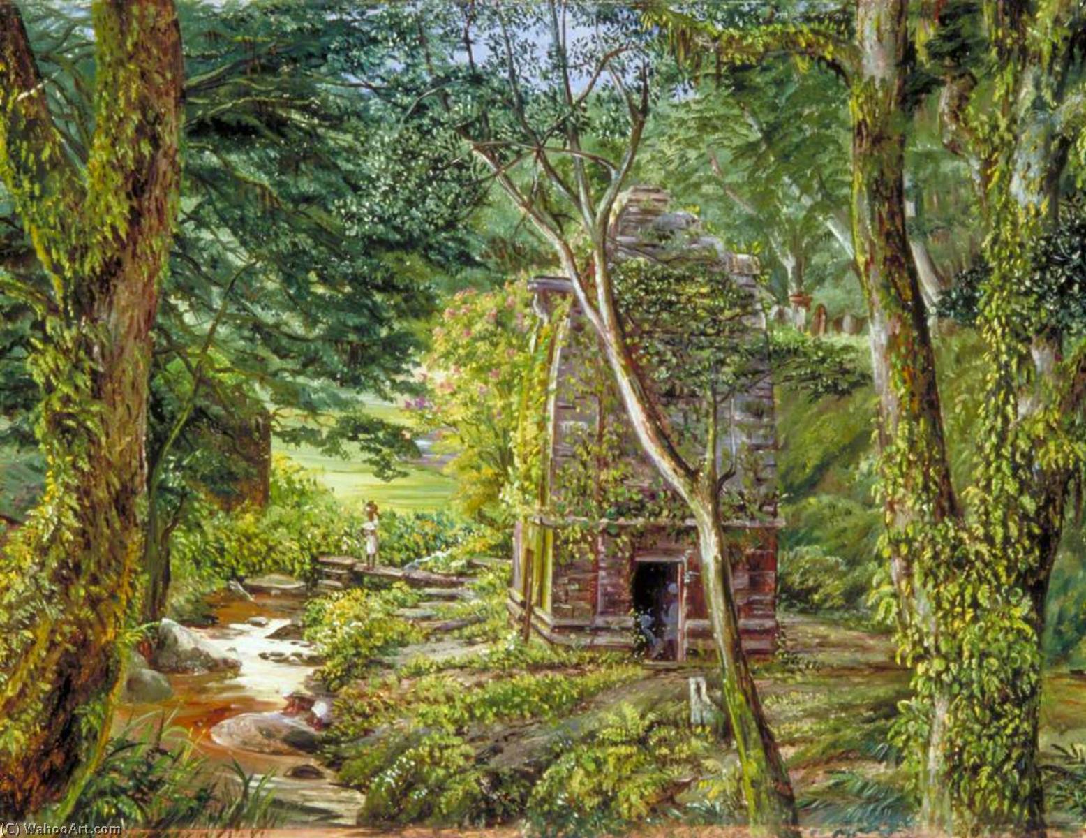 Tempel In Einer Senke, Binsur, Kumaon, Indien — Marianne North