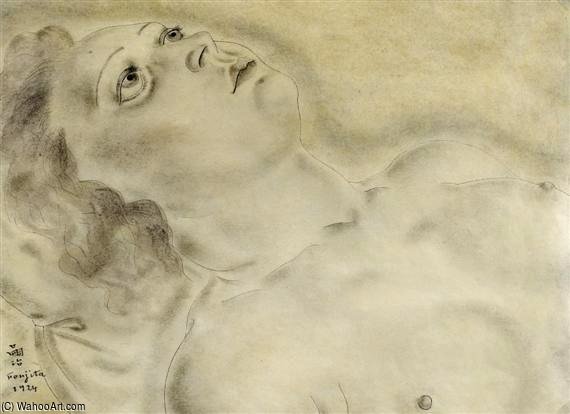 Reclining Nude, Head And Shoulders — Léonard Tsuguharu Foujita