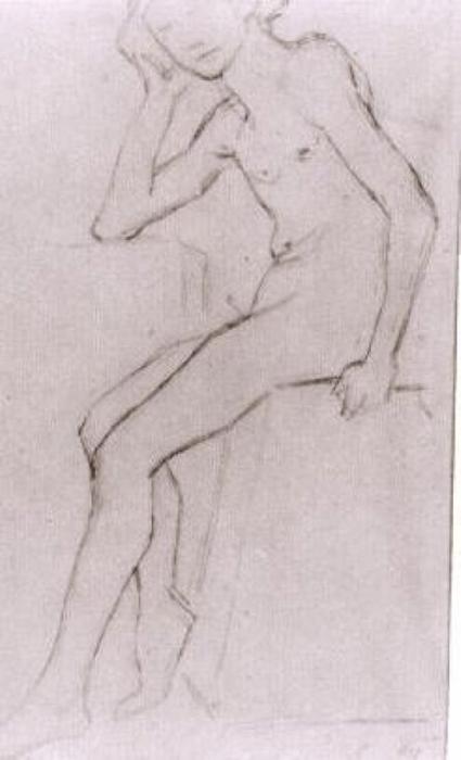Seated Nude After Bargues — Vincent Willem Van Gogh