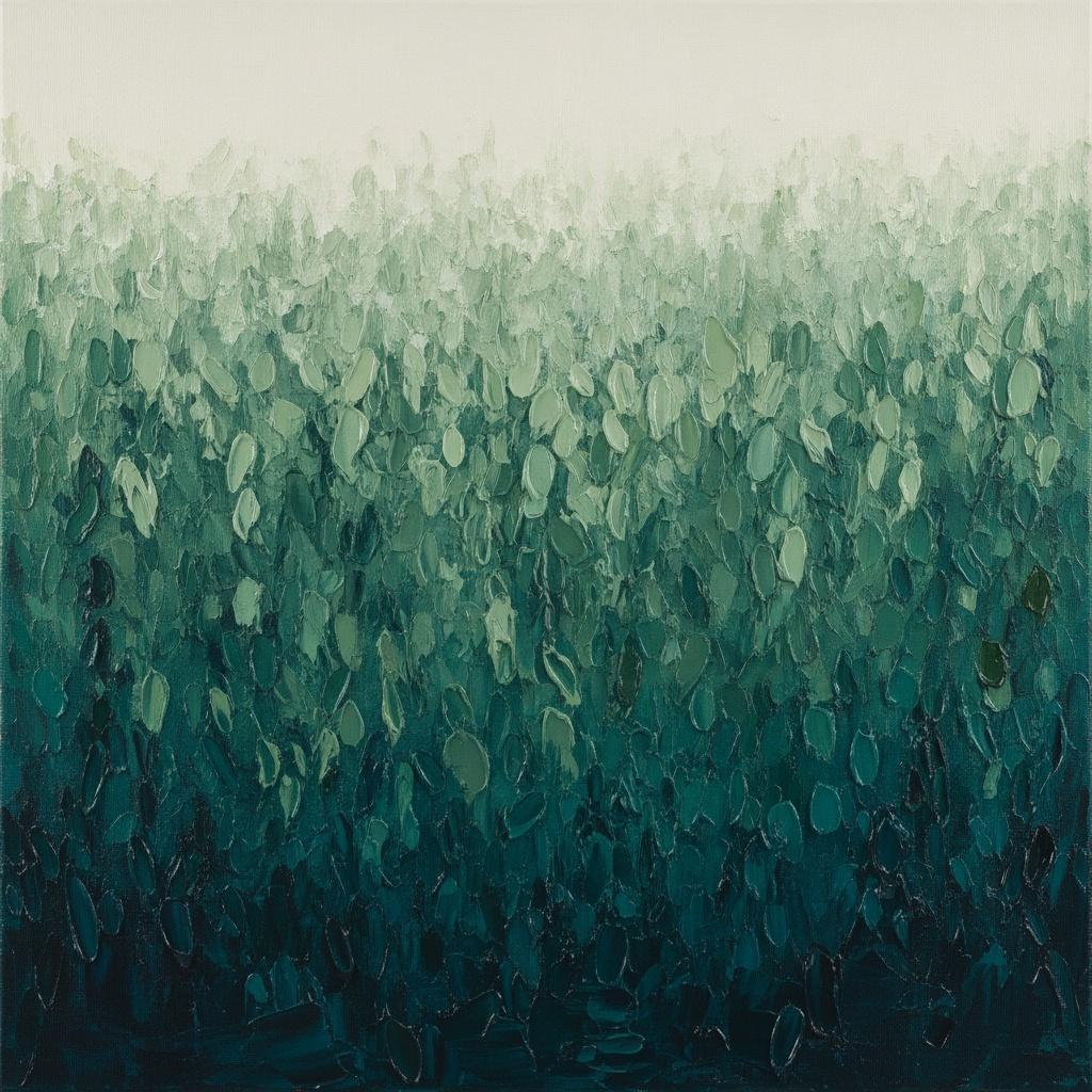 Capas Ascendentes De Impasto En Verde Azulado Y Espuma De Mar — Christian Noiret