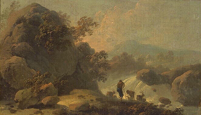 Paysage A La Cascade, Berger — Jean-baptiste Pillement